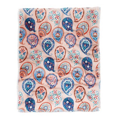 Pimlada Phuapradit Floral Paisley Half Drop Woven Throw Blanket, 50x60 - Deny Designs