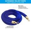 Unique Bargains Velvet Crowd Control Barrier Rope with Snap Hooks for Posts Stand Queue 2 Pcs - 3 of 4