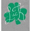 St Pats Luck Clover Crew Neck Long Sleeve Heather Gray Adult Tee - 2 of 2