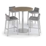 Travira 5pc Round Resin Wicker Bar Table and Stool Set - Oxford Garden