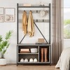Shoe Rack for Closet, 36.41" Hall Tree with Shoe Storage Bench, 3 in 1 Hallway / Entryway Bench with Coat Rack & Wall Rack 8 Hooks, Industrial Bench - 3 of 4