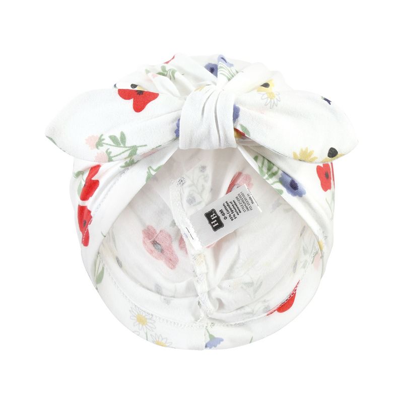 Hudson Baby Infant Girl Turban Cotton Headwraps, Wildflower, One Size, 3 of 6