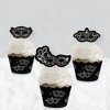 Big Dot of Happiness Masquerade - Cupcake Decoration - Carnival Mask Party Cupcake Wrappers and Treat Picks Kit - Set of 24 - 3 of 4