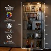 Glass Display Cabinet with LED Light, Tempered Glass Curio Collection Display Showcase with 5 Shelves and Lock, 2 Door Curio Cabinets for Living Room - 3 of 4