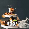 Halloween Pumpkin Witch Hat,Wooden Bead Tiered Tray Set,Wooden Ornaments For Holiday Atmosphere Decor - 3 of 4