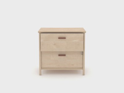 Natural Maple 2-Drawer Lockable Lateral File Cabinet