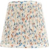 Springcrest 4" Top x 6" Bottom x 5 1/2" High x 5 1/2" Slant Print Lamp Shade Replacement Set of 4 Small Blue Red Empire Modern Leaf Pleated Clip On - 4 of 4