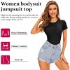 Sol Living Women's Bodysuit Seamless Casual Going Out Top Shirt Breathable Tops Tummy Control Shapewear Stretchy Basic Body Suits T Shirt Crew Neck - 3 of 4
