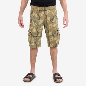 X RAY Men's Belted 12.5" Inseam Cargo Shorts,Camo Shorts(plus size shorts in available) - 1 of 4