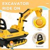 No-Power Ride-On Excavator Digger Toy for Toddlers (18–48 Months), Yellow & Black - 4 of 4