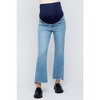 PinkBlush Light Blue Raw Edge Crop Maternity Jeans - 2 of 4