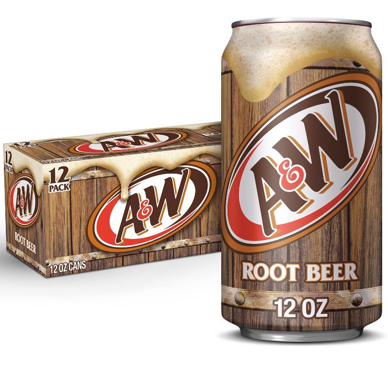 A&#38;W Root Beer Soda - 12pk/12 fl oz Cans, 1 of 9