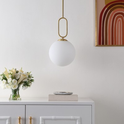 Danva Art Deco Inspired Brass & Glass Globe Pendant Light