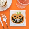 Big Dot of Happiness Jack-O'-Lantern Happy Halloween Party Napkins, Kids Halloween Party Decor, White 3-Ply Paper Luncheon Napkins - 24 Count - 2 of 4