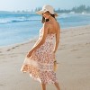 Women's Floral Print Lace Trim Spaghetti Strap Maxi Dress - Cupshe - 4 of 4