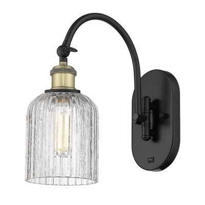 Bridal Veil - 1 Light Arm Swivels Side to Side Wall Sconce In Art Deco Style-12.5 Inches Tall and 5 Inches Wide