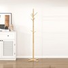 NAYSAYE Coat Hanger Solid Wood Freestanding Coat Rack with 9 Hooks for Entryway Bedroom or Living Room, Natural, 17.5"*17.5"*70" - 4 of 4