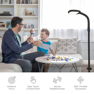 ArcSmart Adjustable Full Spectrum 18" LED Floor Lamp in Graphite