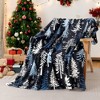 Christmas Throw Blanket Winter Snowflake Christmas Tree Blankets Ultra Soft Farmhouse Pine Tree Flannel - 2 of 4