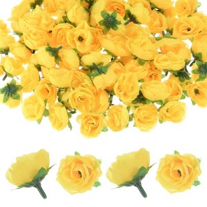 Unique Bargains Silk Plastic Small Faux Rose Artificial Flower Heads 1.2 inch - 1 of 4