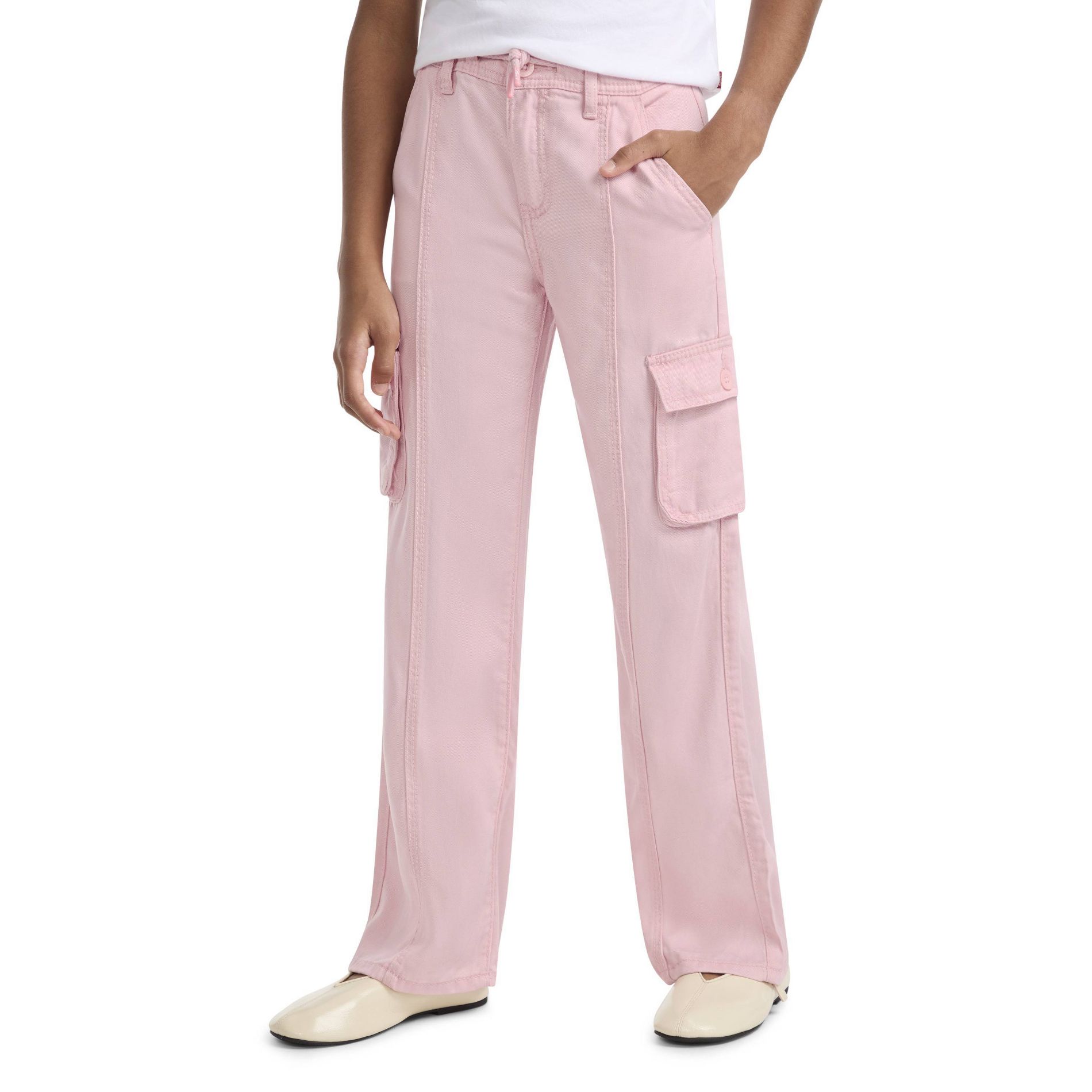 Levi's® Girls' Twill Slanted Pocket Cargo Pants - Coral Pink 12
