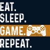 Men's Design By Humans Eat Sleep Game Repeat By MeowShop T-Shirt - 2 of 2