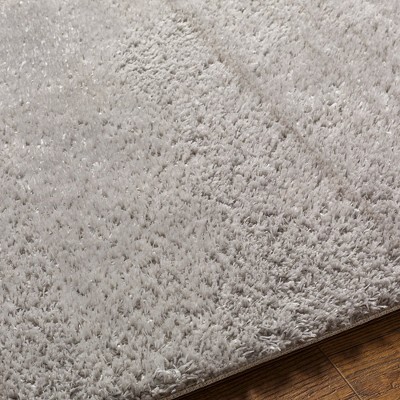 Gray Rectangular Synthetic Shag Area Rug 5'3" x 7'