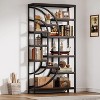 Hommoo Industrial Bookshelf with Open Shelves Brown - 3 of 4