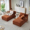 Aukfa 71"Modern Corduroy Double Chaise Lounge Sofa with 2-Pillows,No Assembly Required with Cup Holders - 4 of 4