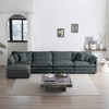 Oversized 146.5" Chenille Modular L-Shaped Sectional Sofa with Double-layer Cushion and Ottoman, 5-Piece Free combination Sofa - 2 of 4