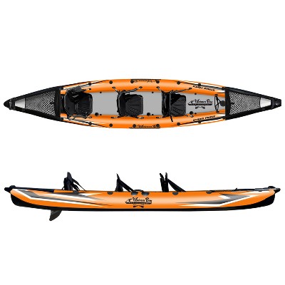 Waimea Bay Strikeforce 16' 3-Seater Rigid Inflatable Kayak - Durable Fishing Kayak With 1200lb Capacity, PVC Double Drop Stitch, Fits In Backpack