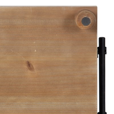 Colonial Brown 12x16 Rustic Wooden Tray with Antique Metal Handles
