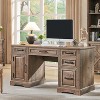 58" Executive Desk, Farmhouse Computer Office Desk with Drawers & Cabinet, Embossed Texture Design, for Work, Study, Writing - 3 of 4
