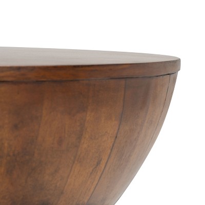 Alecto Brown Solid Wood Round Coffee Table