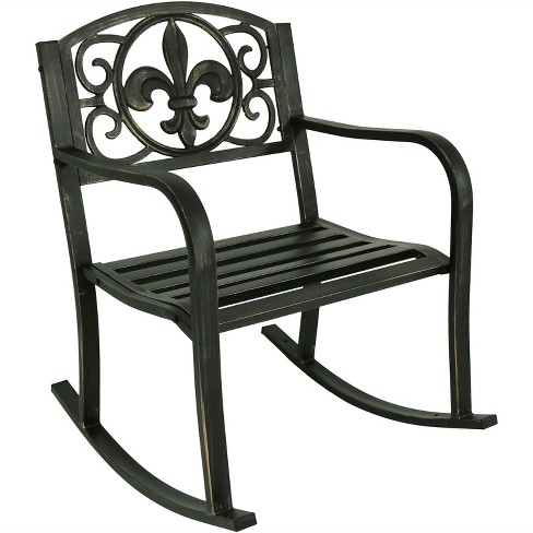 Wrought iron 2024 outdoor rocking chairs