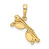 Black Bow Jewelry 14k Yellow Gold 3D Black Enameled Moveable Sunglasses Pendant - 3 of 4