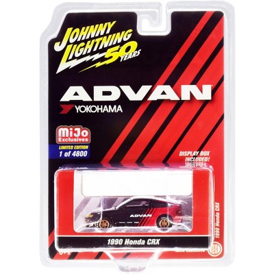 1990 Honda CRX "ADVAN Yokohama" Limited Edition to 4,800 pieces Worldwide 1/64 Diecast Model Car by Johnny Lightning