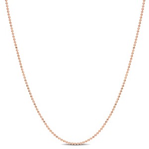 EVERLY JEWELRY | Rose Plated Sterling Silver 1mm Ball Chain Necklace, 16-inch - 1 of 4
