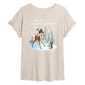 Women's - Disney - Christmas - Up To Snow Good Oversized Graphic T-Shirt - 1 of 4