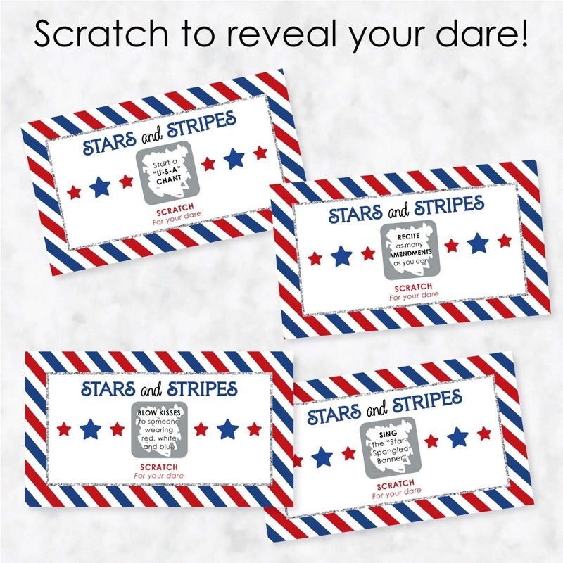 Big Dot of Happiness 4th of July - Independence Day Party Game Scratch Off Dare Cards - 22 Count, 3 of 7