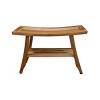 28" Satori ED989 Wide Teak Wood Shower Bench with Shelf - EcoDecors - 2 of 4