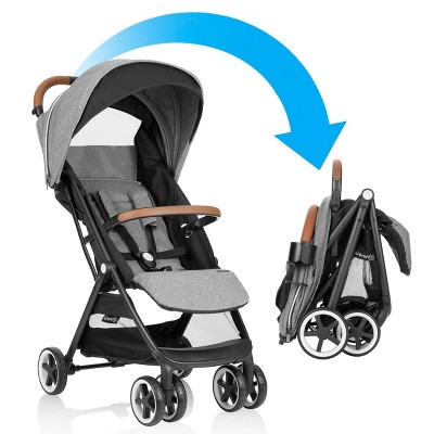 Newborn Infant Stroller w/Adjustable Backrest/Footrest/Canopy/T-Shaped Bumper Gray One-Hand Folding Baby Stroller Lightweight Travel Stroller Compact Umbrella Stroller for Airplane 