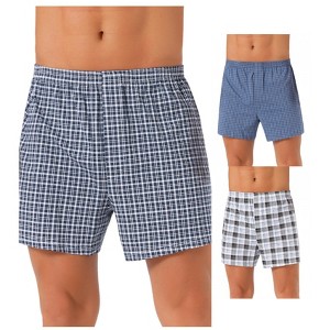 INSPIRE CHIC Men's 3 Pack Classic Plaid Pattern Boxer Shorts Underwear - 1 of 4
