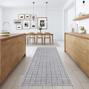 TackView Washable Checkered Area Rugs, Throw Carpet for Bedroom Living Room Entrance Laundry Bathroom Plaid Modern Farmhouse Rug - 1 of 4