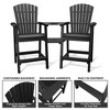 Outdoor Bar Height Adirondack Chairs with Connecting Tray, Balcony Chairs Recycled Poly Adirondack for Deck, Outdoor Tall Adirondack Chairs - 4 of 4