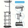 Sevobal Utility Storage Shelves, Toilet Paper Holder Stand with Top Storage Shelf, Floor Standing Storage for Bathroom, Black, 6.9"*14.2"*26.9" - 3 of 4