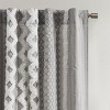 ChicFurnit Curtain Panel Printed Cotton with Chenille Stripe and Lining for Modern Spaces, Gray, 84"*50"*0.13" - 4 of 4