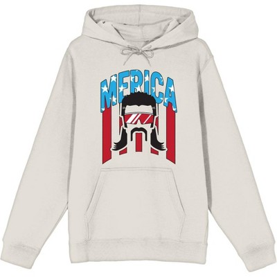 Americana Merica Mustached Man Adult Long Sleeve Hoodie