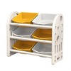 SKRAN 6-Bin Kids Toy Storage Organizer, Multi-functional Nursery Furniture Set with HDPE Shelf and Bins for Playroom, Bedroom - 2 of 4