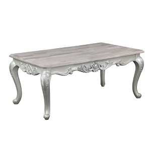 48" Wood Traditional Coffee Table with Champagne Finish for Living Room, Durable Centerpiece for Coffee, Decor Display - 1 of 4